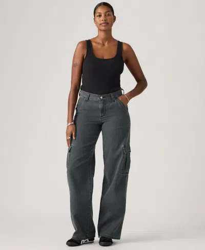 Levi's Women's Superlow Loose Cargo Jeans In Gray