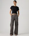 Levi's Women's Superlow Loose Cargo Jeans In Gray