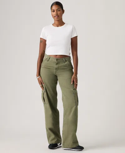 Levi's Women's Superlow Loose Cargo Jeans In Green