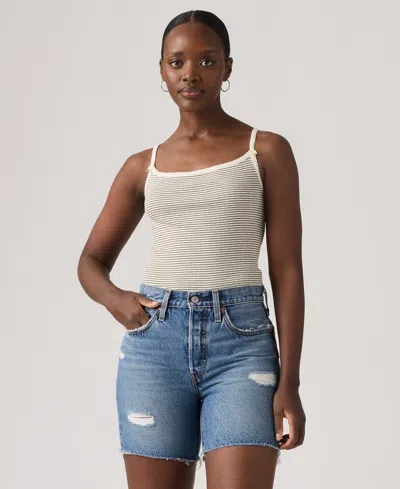 Levi's Women's Sweetie Floral Pointelle Cotton Cami Top In Neutral