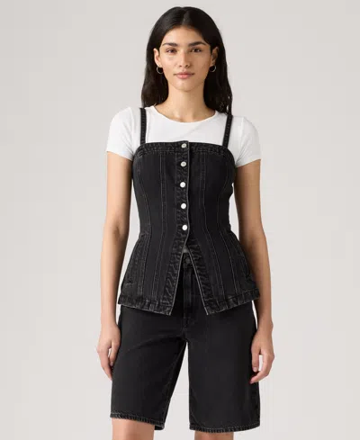 LEVI'S WOMEN'S TAILORED BUSTIER SQUARE NECK TOP