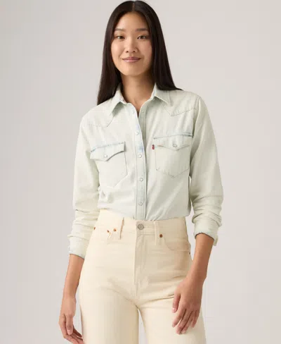 Levi's Women's The Ultimate Western Cotton Denim Shirt In Neutral