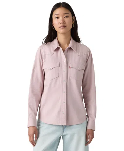 Levi's Women's The Ultimate Western Cotton Denim Shirt In Pink