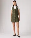 Levi's Women's Vianna Denim Button-front Vest Dress In Green