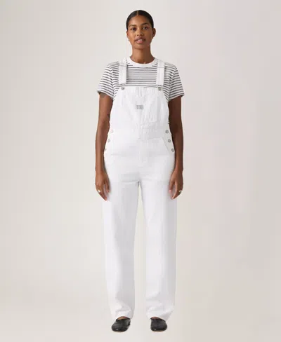Levi's Women's Vintage-style Cotton Denim Overalls In White