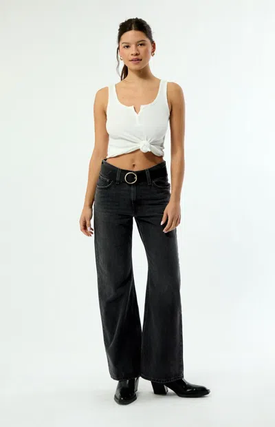 Levi's Women's Wanderin Middy Loose Bootcut Jeans In Washed Black