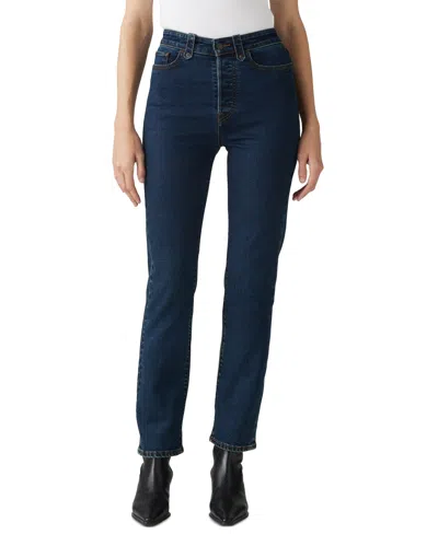 Levi's Women's Wedgie Straight-leg High Rise Cropped Jeans In Blue