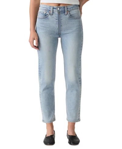 Levi's Women's Wedgie Straight-leg High Rise Cropped Jeans In Blue