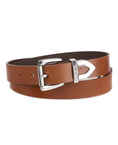 Levi's Women's Western Metal Tip End Leather Pant Belt In Tan