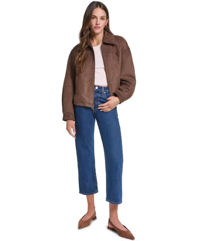 Levi's Women's Western Yoke Bubble Hem Collared Jacket In Blue