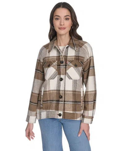 Levi's Women's Wool Blend Shirt Jacket In Brown