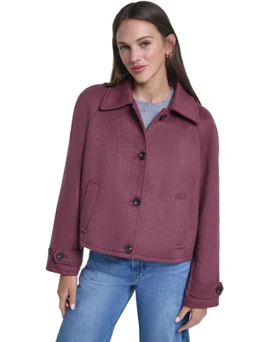 Levi's Women's Wool-blend Shacket L02 Cropped Button-front Jacket In Purple