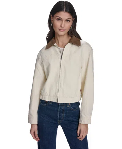 Levi's Women's Zip-front Laydown Collar Coat In Neutral