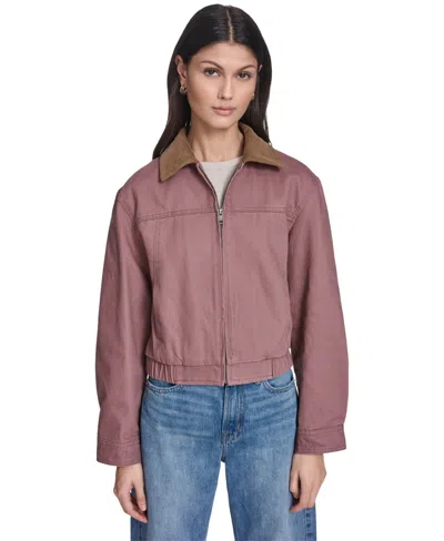 Levi's Women's Zip-front Laydown Collar Coat In Pink