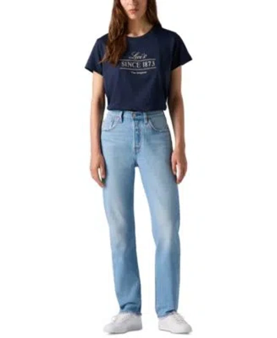Levi's Levis Womens 501 Original Fit Straight Leg Jeans 23s 26w In Blue
