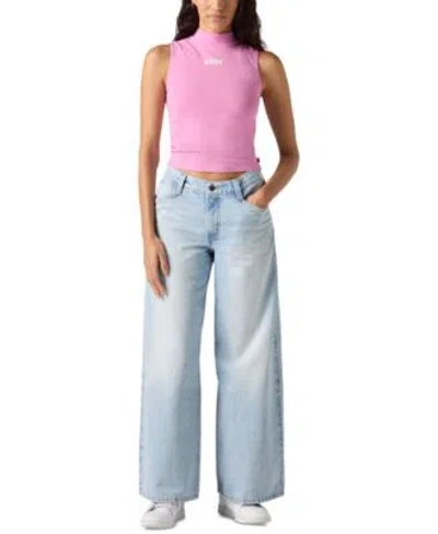 Levi's Womens 94 Baggy Wide Leg Relaxed Fit Denim Jeans In Blue