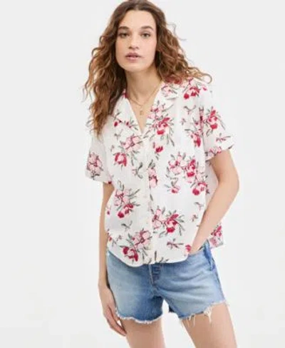 Levi's Levis Womens Bennie Short Sleeve Camp Shirt In Blue