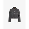 Levi's Womens Black Studded Shrunken 90's Denim Jacket Xs In Gray