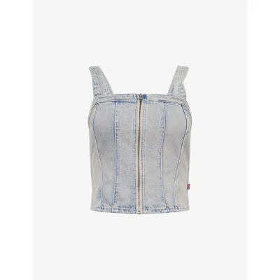 Levi's Womens Boss Business Sculpted Bustier Denim Top