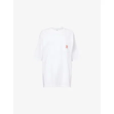 Levi's Womens Bright White Brand-patch Round-neck Cotton-jersey T-shirt