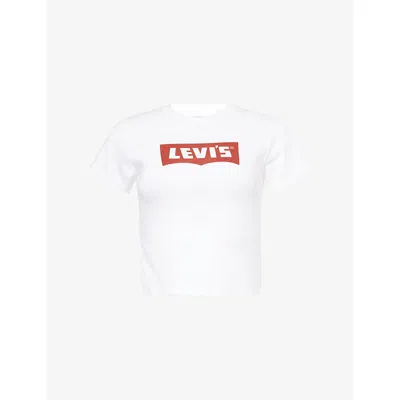 Levi's Womens Bright White Graphic Essential Sporty Cotton-jersey T-shirt