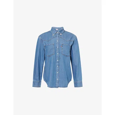 Levi's Womens Going Steady Tipped Teodora Western Long-sleeve Denim Shirt Xs