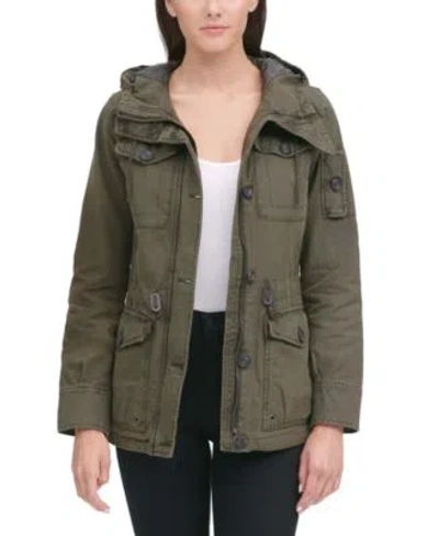Levi's Levis Womens Hooded Military Jacket In Green