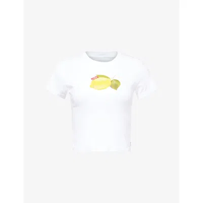 Levi's Womens Levis Lemon-print Round-neck Cotton-jersey T-shirt