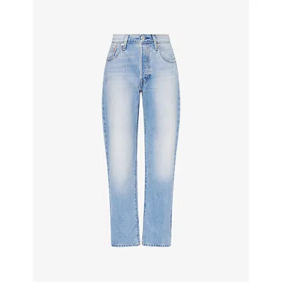 Levi's Womens Hallowed Hour Selvedge 501 '90s Loose Straight-leg Denim Jeans In Blue