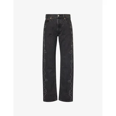 LEVI'S WOMENS BLACK 501 '90S STRAIGHT-LEG DENIM JEANS