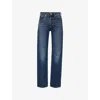 Levi's Womens Blue 501 Curve Straight-leg Stretch-denim Jeans In Blue