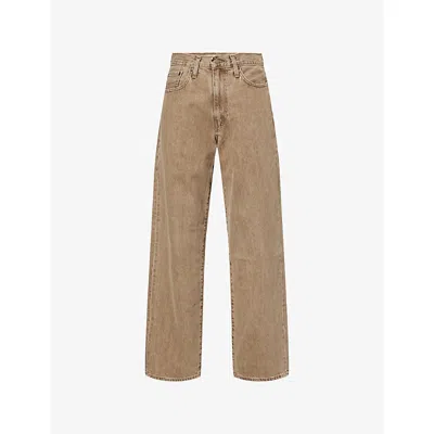 LEVI'S WOMENS KHAKI 578 BAGGY WIDE-LEG DENIM JEANS