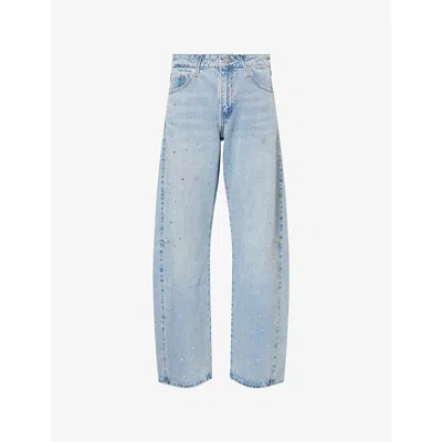 Levi's Womens Blue Baggy Dad Barrel-leg Denim Jeans