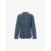 Levi's Womens Freeport Blue Black Barstow Western Denim Shirt Xl