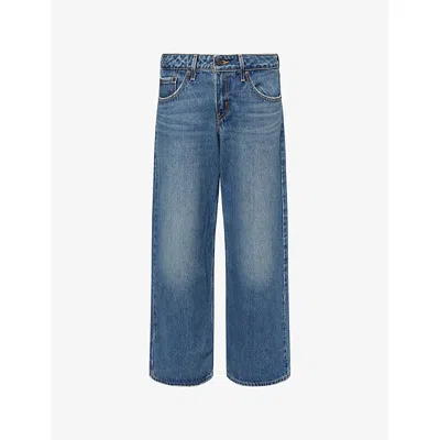 LEVI'S WOMENS BLUE LOW LOOSE WIDE-LEG DENIM JEANS