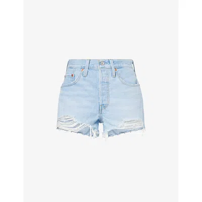 Levi's Womens Ojai Luxor Heat 501® Original High-rise Denim Shorts In Blue