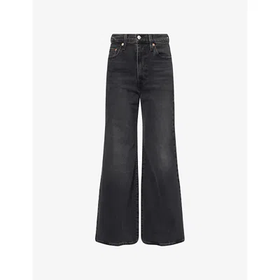 Levi's Womens On The Town No Crackle Ribcage Bell High-rise Denim Jeans