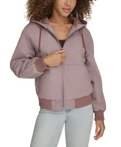 Levi's Levis Womens Relaxed Workwear Hooded Bomber Jacket In Gray