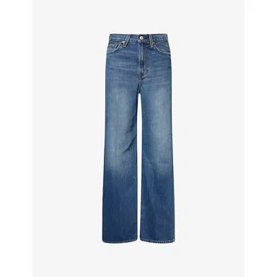 Levi's Womens Polar Perimiter Ribcage Wide-leg Denim Jeans