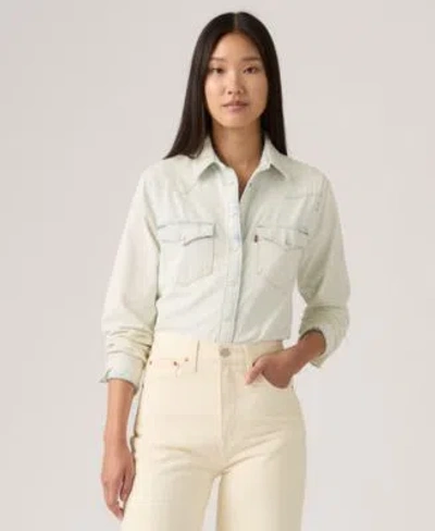 Levi's Levis Womens The Ultimate Western Cotton Denim Shirt In Mighty Fine