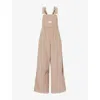 Levi's Womens White Wide-leg Corduroy Dungarees In Brown
