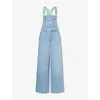 Levi's Womens Invested Indigo Xl Wide-leg Denim Jumpsuit Xs In Blue