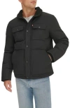Levi's® Woodsman High Pile Fleece Puffer Jacket In Black