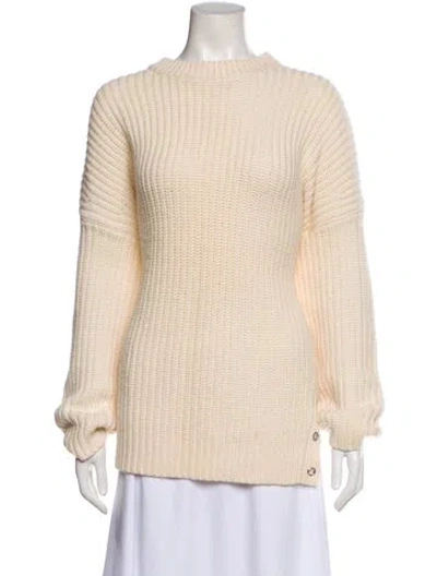 Pre-owned Levi's Wool Bateau Neckline Sweater In Neutral