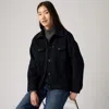 Levi's Wool Blend Raglan Sleeve Shirt Jacket In Blue