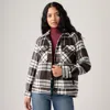 Levi's Wool Blend Raglan Sleeve Shirt Jacket In Gray
