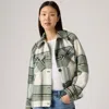 Levi's Wool Blend Raglan Sleeve Shirt Jacket In Multi