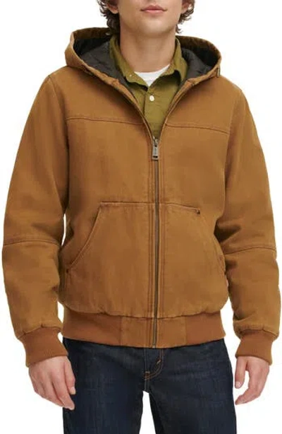 Levi's® Workwear Hooded Bomber In Brown