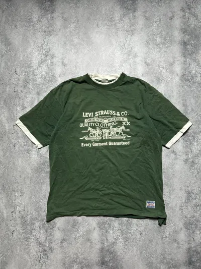 Pre-owned Levis X Levis Vintage Clothing Vintage T-shirt Levis 90's Green Big Logo