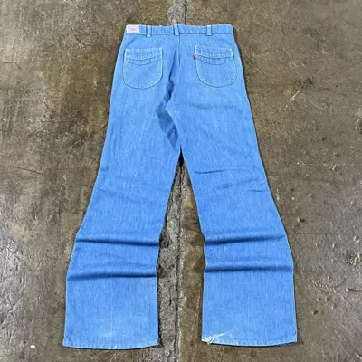 Pre-owned Levis X Made In Usa Crazy Vintage 70's Levi's Orange Tab Flare Pants Hippie In Blue